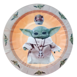 Plato Pastelero Baby Yoda 10 pzas
