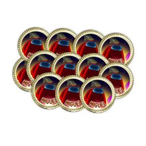 Etiqueta Para Moneda de Chocolate Among us