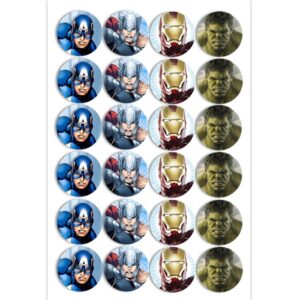 Etiqueta Redonda 3cm Avengers 50 pzas