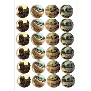 Etiqueta Redonda 3cm Baby Yoda 50 pzas