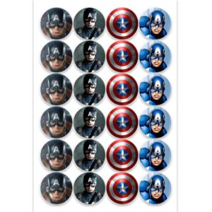 Etiqueta Redonda 3cm Capitan America 50 pzas