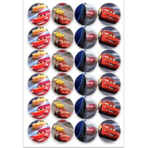 Etiqueta Redonda 3cm Cars 50 pzas