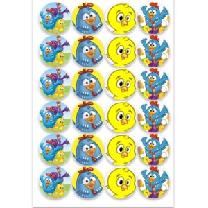 Etiqueta Redonda 3cm Gallinita Pintadita 50 pzas