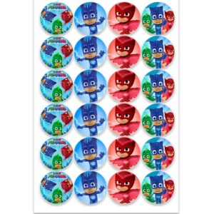 Etiqueta Redonda 3cm Heroes en Pijama 50 pzas