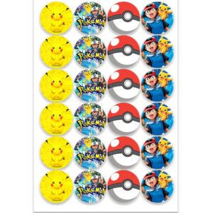 Etiqueta Redonda 3cm Pokemon 50 pzas