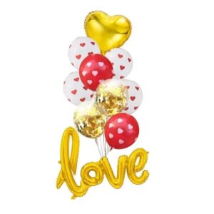 Set 10 Globos Love Dorado 🎈