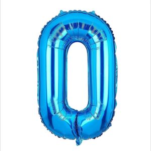 Globo Metálico Grande Número Azul 32" - 0 Azul