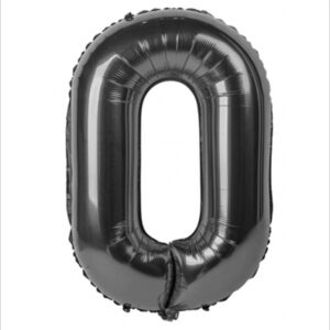 Globo Metálico Grande Número Negro 32" - 0 Negro
