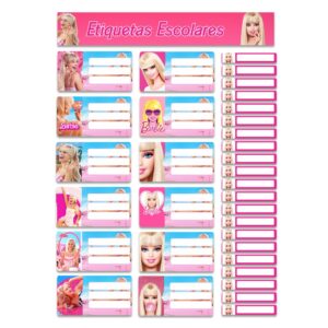 ETIQUETA ESCOLAR PERSONALIZADA BARBIE