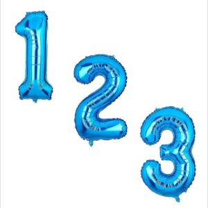 Globo Metálico Grande Número Azul 32"