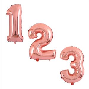 Globo Metálico Grande Número Rosa Gold 32"