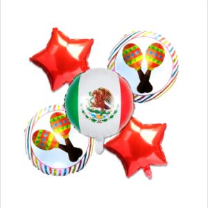 Set Globos Metalicos Mexico Maracas