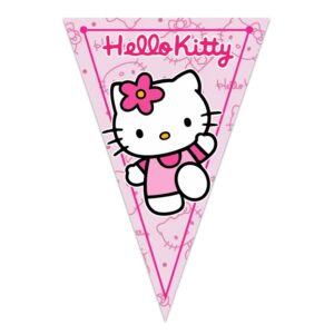 letrero banderin felicidades Hello Kitty