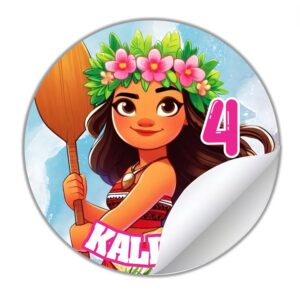 ETIQUETAS REDONDAS PERSONALIZADAS moana