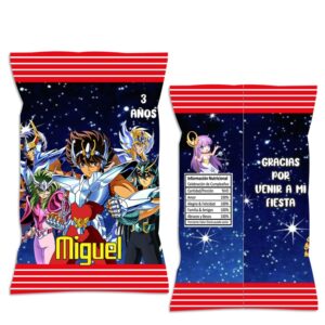 chip bag dulceras personalizada caballeros del zodiaco