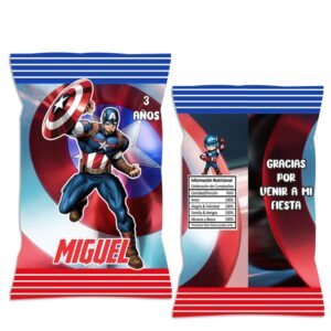 chip bag dulceras personalizada capitan america