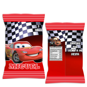 chip bag dulceras personalizada cars