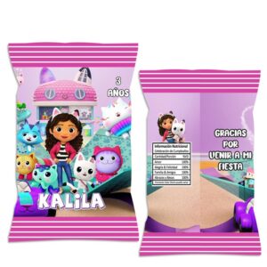 chip bag dulceras personalizada La Casa de Muñecas de Gabby