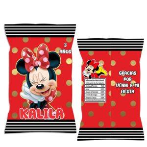 chip bag dulceras personalizadas Minnie Mouse Roja