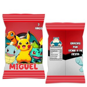 chip bag dulceras personalizadas pokemon pikachu