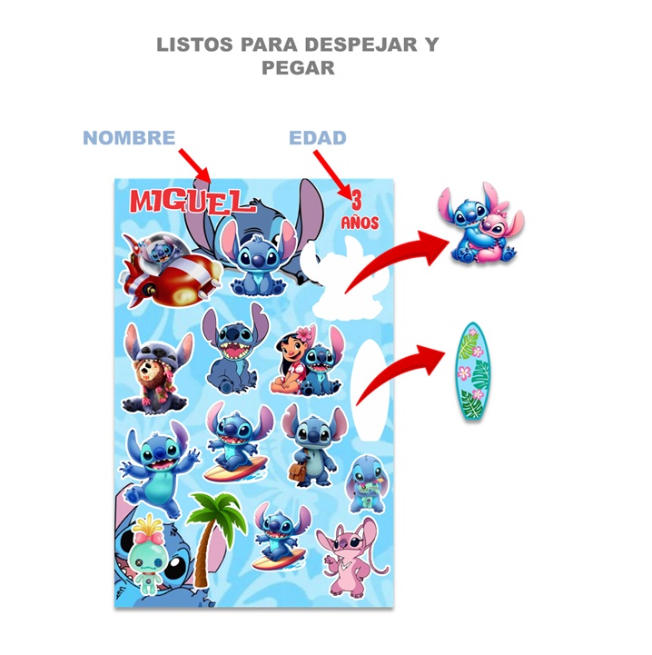Stickers Personalizados Lilo y Stitch