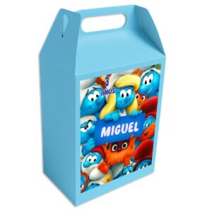 caja dulcera personalizada los pitufos smurfs