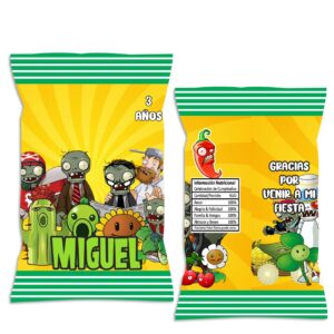 CHIP BAG Plantas vs Zombies DULCEROS PERSONALIZADOS