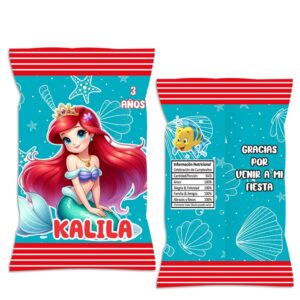 Chip Bag dulceros Sirenita Personalizada