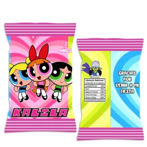 chip bag dulcera personalizada chicas superpoderosas bombon burbuja bellota