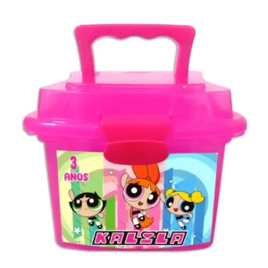 lonchera de plastico dulcera personalizada personaje las chicas superpoderosas bombón burbuja y bellota
