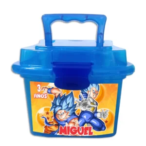 lonchera de plastico dulcera personalizada personaje dragon ball goku vegeta