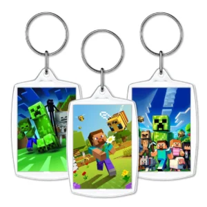 llavero personalizado acrilico recuerdo personaje minecraft steve creeper