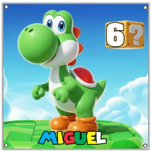 lona fiesta decoracion personalizada yoshi