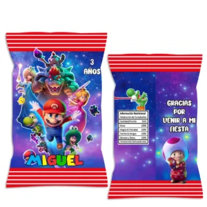 chip bag dulceras persoanlizadas fiesta mario bros galaxy