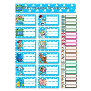 etiquetas escolares personalizadas toy story 5