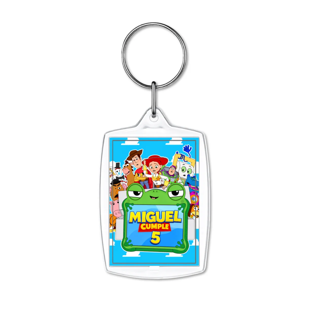 10 Llaveros de Acrilico Personalizado TOY STORY 5 Recuerdo Fiesta