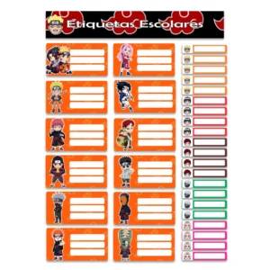 etiquetas escolares personalizadas naruto