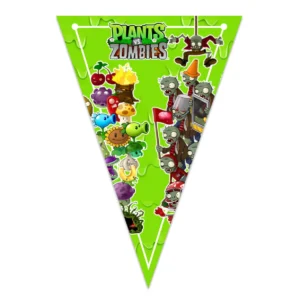 BANDERIN FELICIDADES DECORATIVO PLANTAS VS ZOMBIES