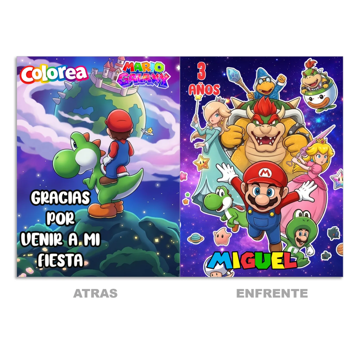 MINI LIBRO PERSONALIZADO Mario Bros Galaxy