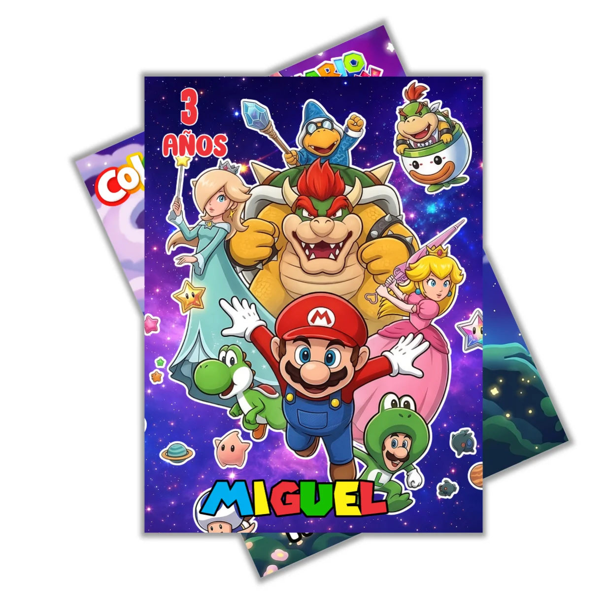 MINI LIBRO PERSONALIZADO Mario Bros Galaxy