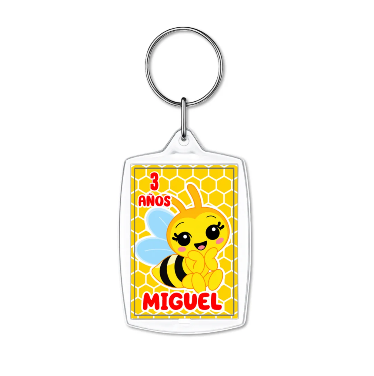 llavero de acrilico personalizado abejita chiquitita