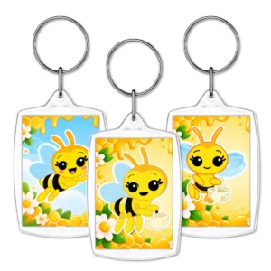 llavero de acrilico personalizado abejita chiquitita
